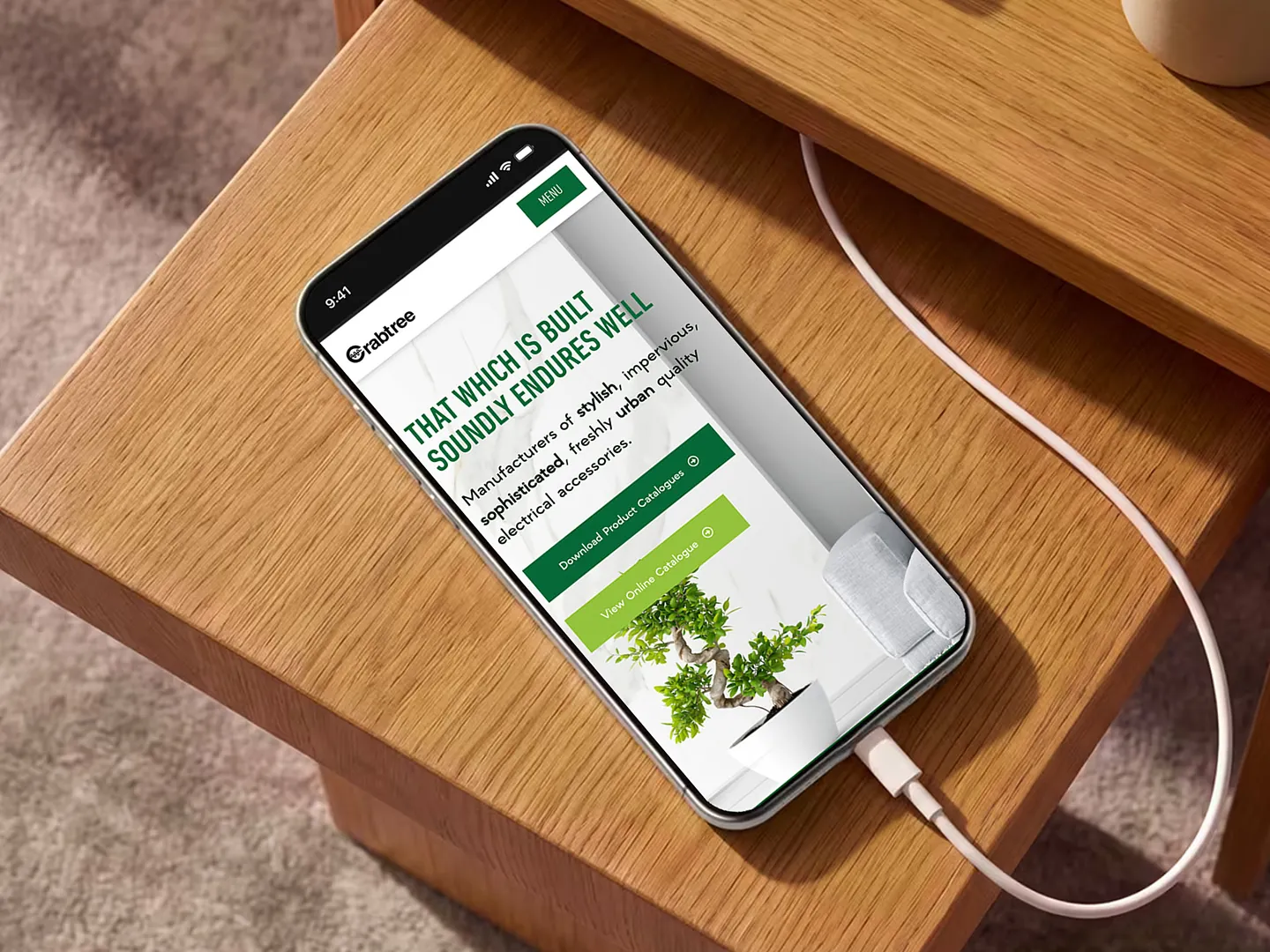 Crabtree South Africa on a phone: That which is built soundly endures well, with Download Product Catalogues and View Online Catalogue